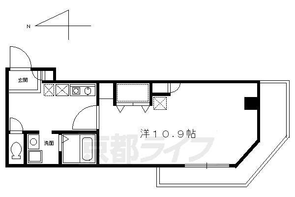 京都市中京区本能寺町のマンションの間取り