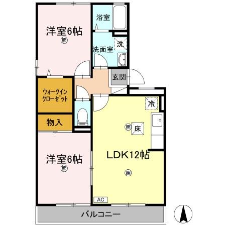 ヴィレッジ札場A棟の間取り