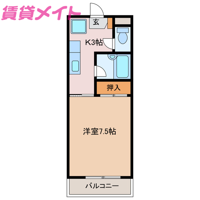 鈴鹿市平田新町のマンションの間取り