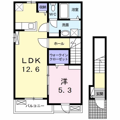 阿南市羽ノ浦町古庄のアパートの間取り