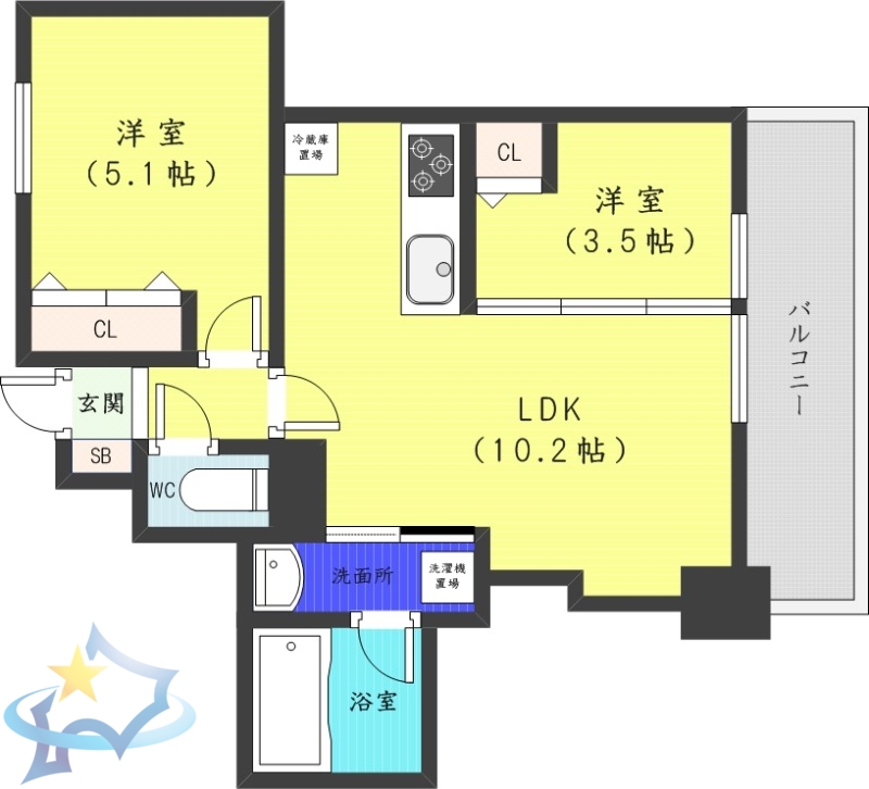 札幌市中央区北一条西のマンションの間取り