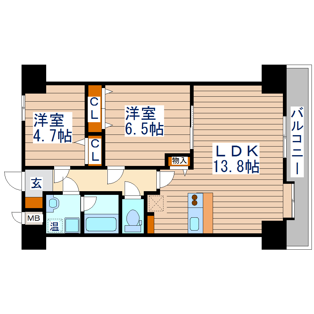 多賀城市笠神のマンションの間取り