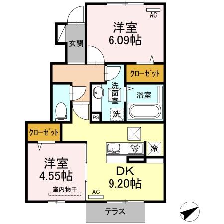 大村市木場のアパートの間取り