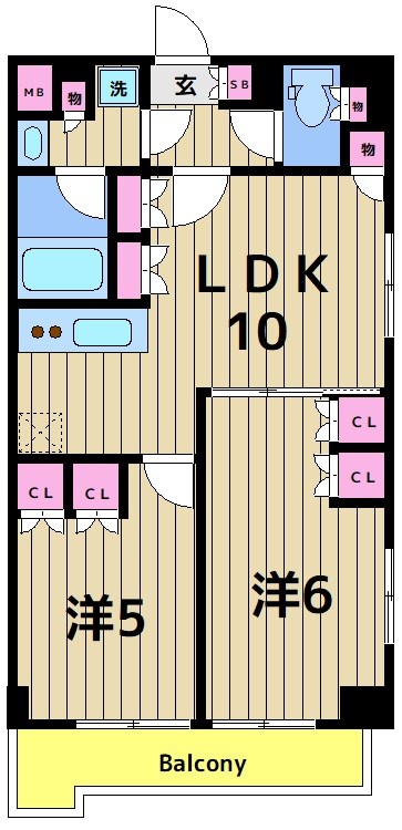 ルーブル五反野弐番館の間取り