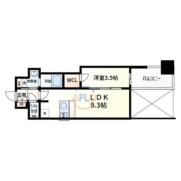 プレサンス堺筋本町ディスティニーの間取り