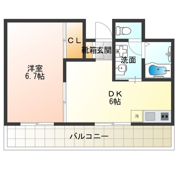 大阪市西成区出城のマンションの間取り