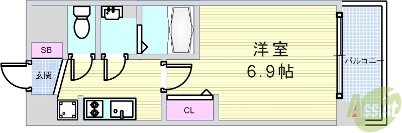 大阪市港区夕凪のマンションの間取り