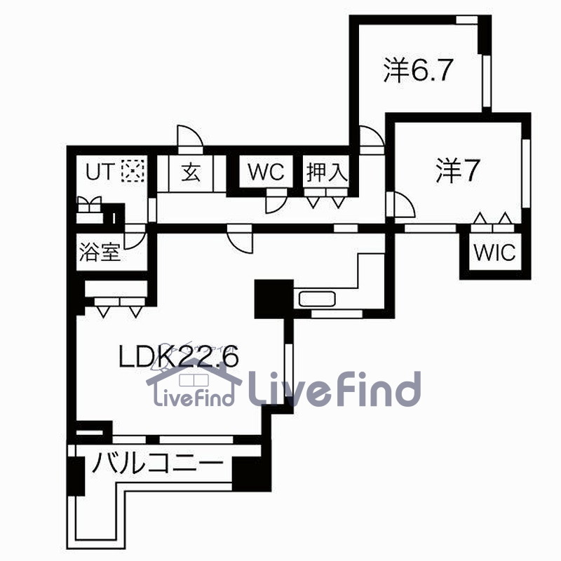 札幌市中央区南二条東のマンションの間取り