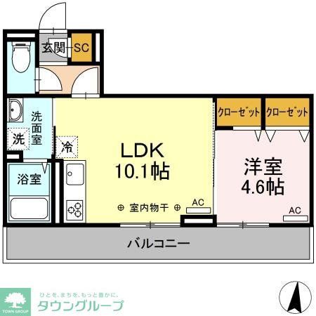 大和市深見台のアパートの間取り