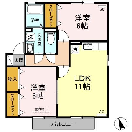 高松市円座町のアパートの間取り