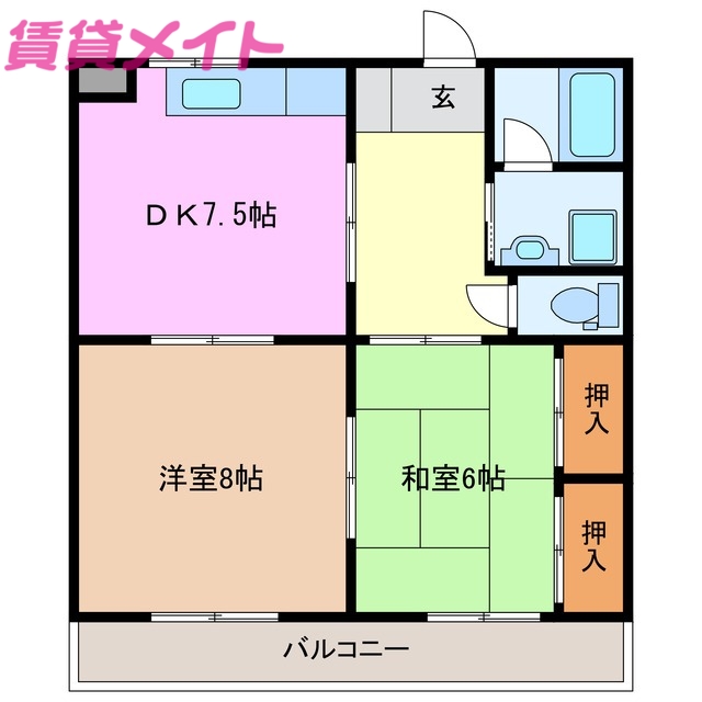 津市寿町のマンションの間取り