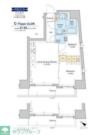 中央区日本橋大伝馬町のマンションの間取り