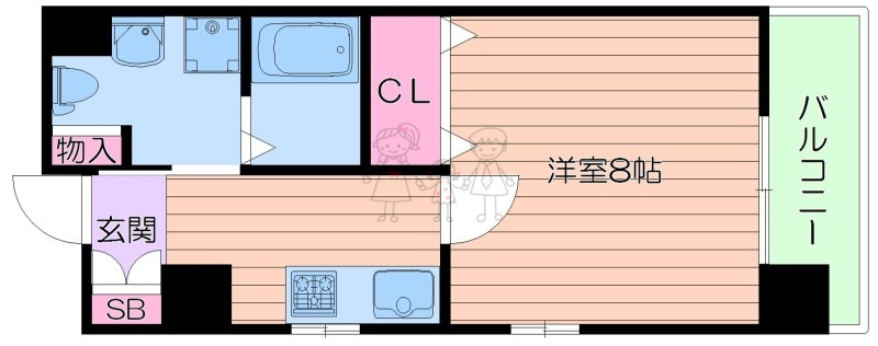 大阪市阿倍野区美章園のマンションの間取り