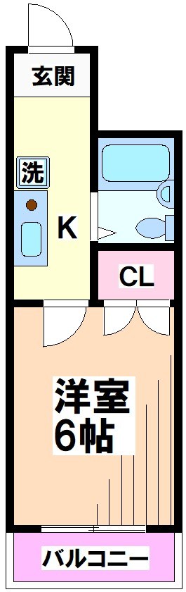 ＪＲ総武線 東中野駅 徒歩3分 3階建 築31年の間取り写真