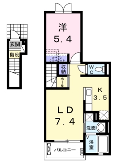 名古屋市天白区植田西のアパートの間取り