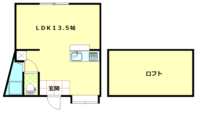 長崎市本尾町のアパートの間取り