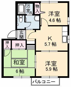 ヴィラシオンＳ　１棟の間取り