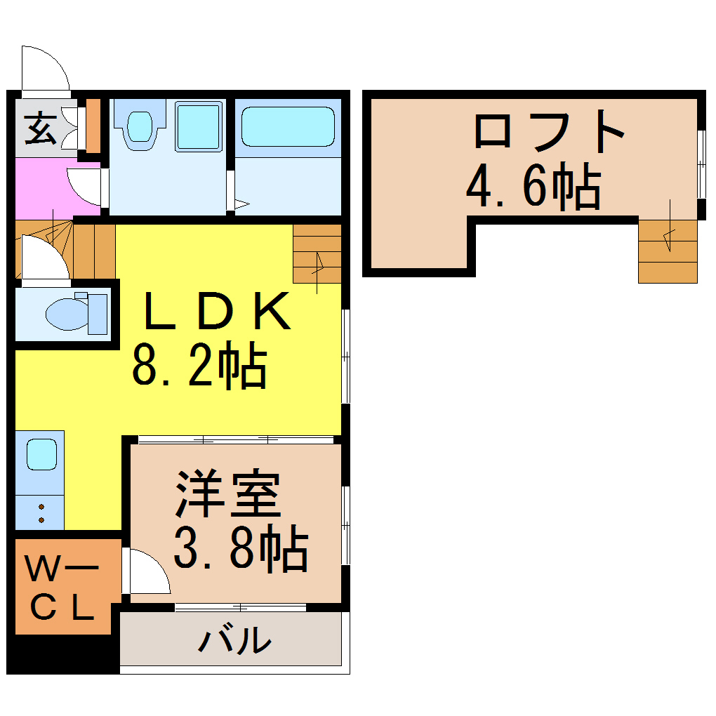 愛知県名古屋市南区中江２（アパート）の賃貸物件の間取り