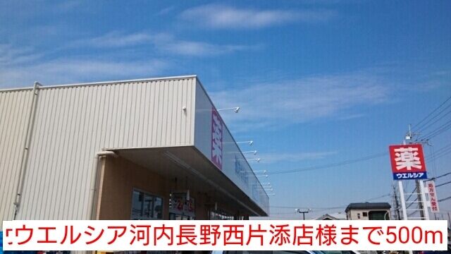 ドラックストア　ウエルシア河内長野西片添店様（ドラッグストア）まで500m