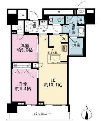 中央区晴海のマンションの間取り