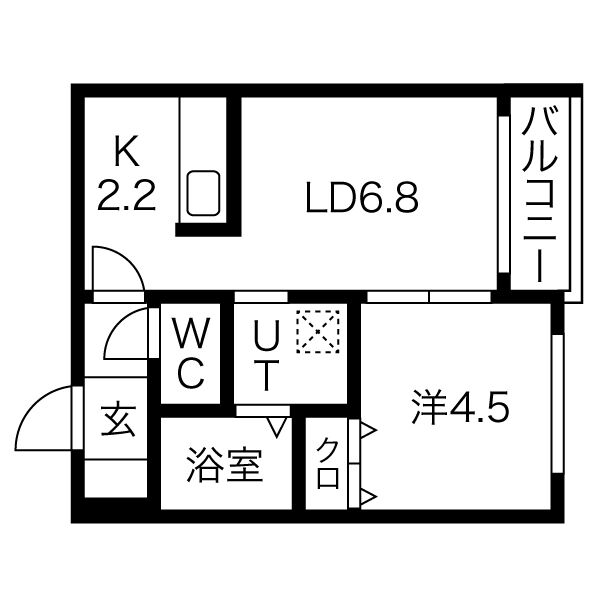 北海道札幌市中央区南七条西１６（マンション）の賃貸物件の間取り