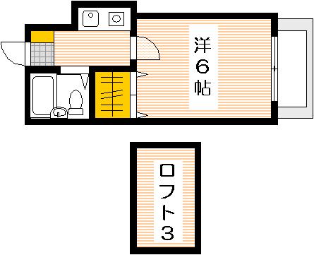 広島市南区向洋中町のアパートの間取り