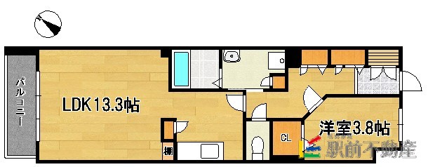 福岡市中央区大名のマンションの間取り