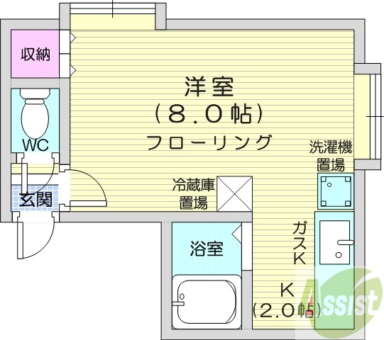 札幌市北区北二十九条西のアパートの間取り