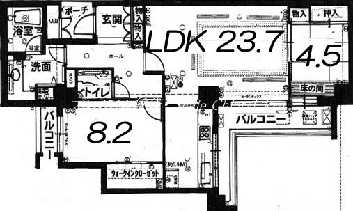 京都市東山区下河原町のマンションの間取り