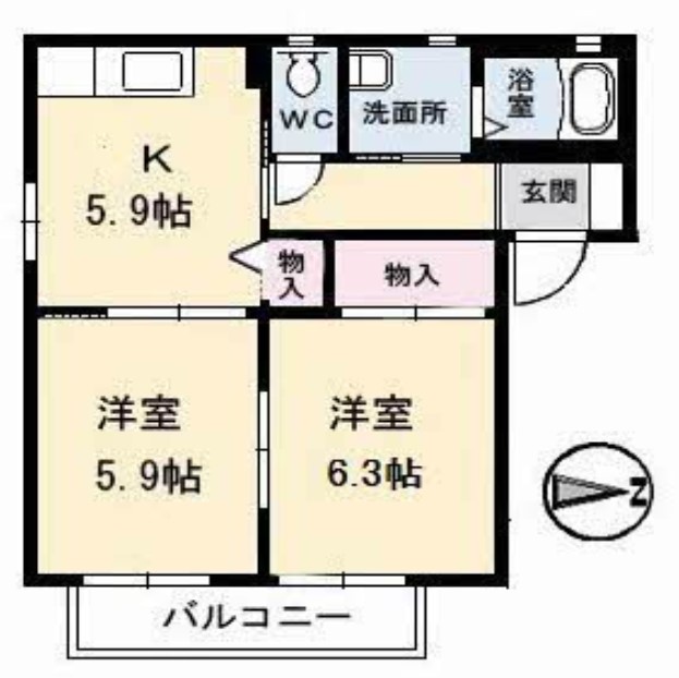 シャーメゾン西岐波 D棟の間取り