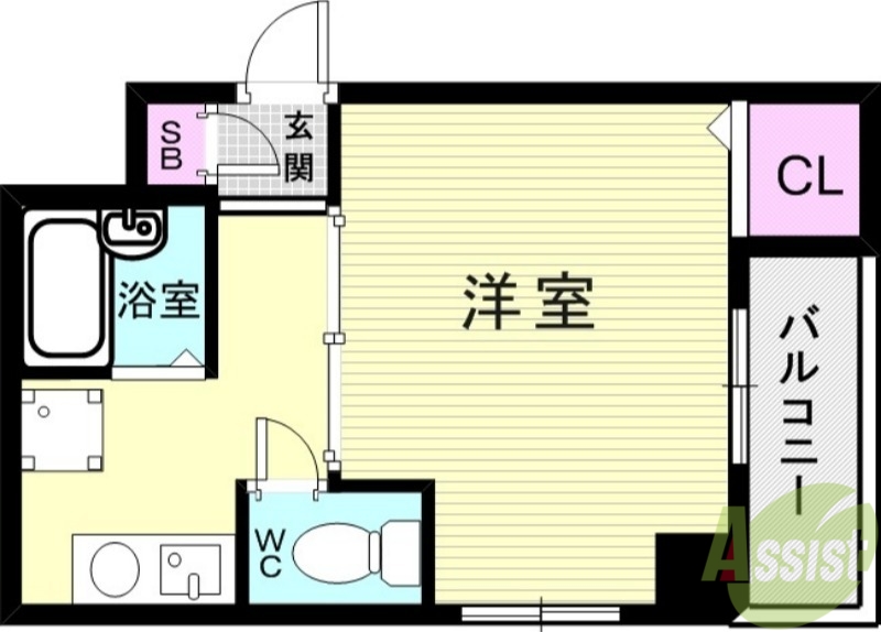 明石市桜町のマンションの間取り