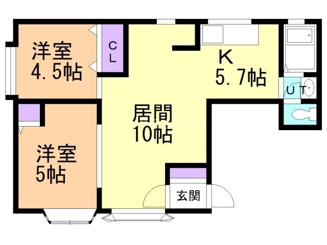 札幌市東区北三十九条東のアパートの間取り