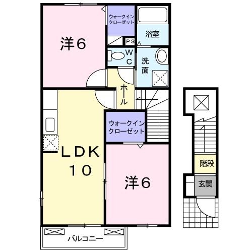 新居浜市垣生のアパートの間取り