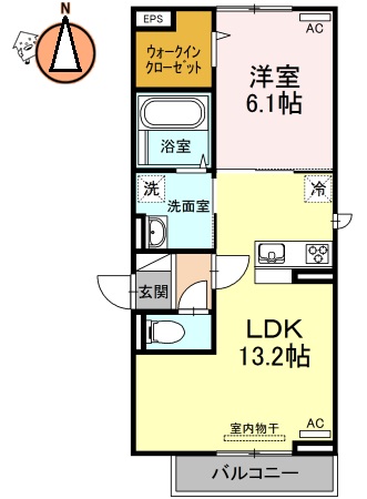 徳島市南島田町のアパートの間取り