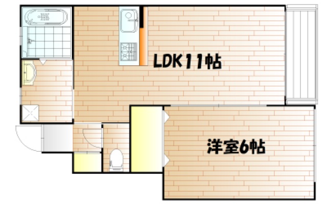 岡山市中区平井のアパートの間取り