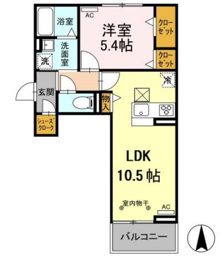 刈谷市中山町のアパートの間取り