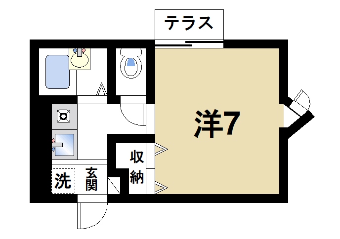 奈良市青野町のアパートの間取り