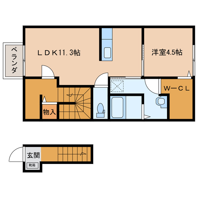 北諸県郡三股町大字蓼池のアパートの間取り