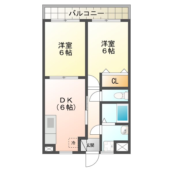 津山市神戸のマンションの間取り