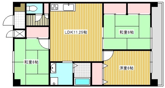 総社市中央のマンションの間取り