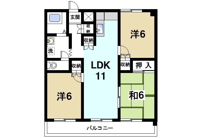 天理市田井庄町のマンションの間取り