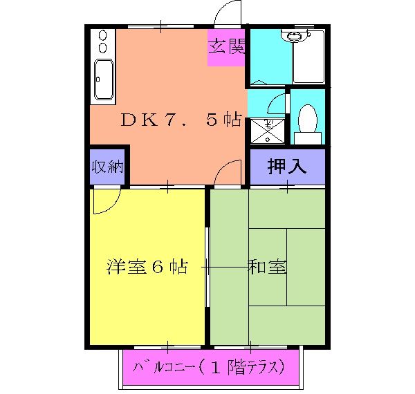 厚木市妻田南のアパートの間取り