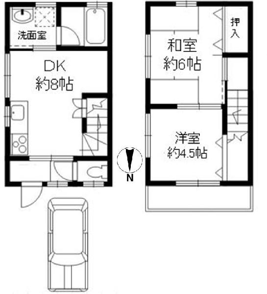 清水タウンハウスA棟の間取り