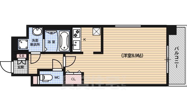 京都市南区西九条大国町のマンションの間取り