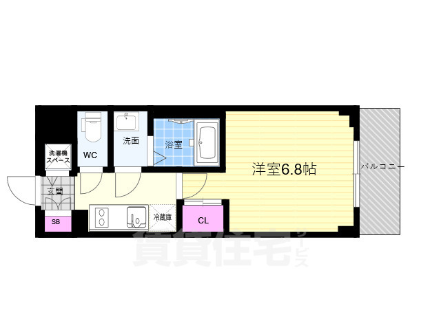 京都市南区八条寺内町のマンションの間取り