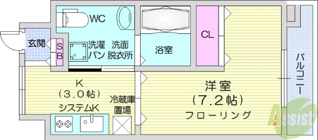 仙台市青葉区一番町のマンションの間取り