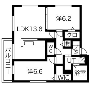 トリシア長岡天神の間取り