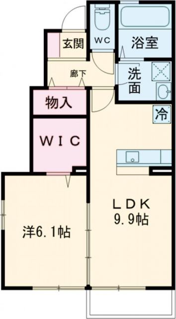 つくば市下広岡のアパートの間取り