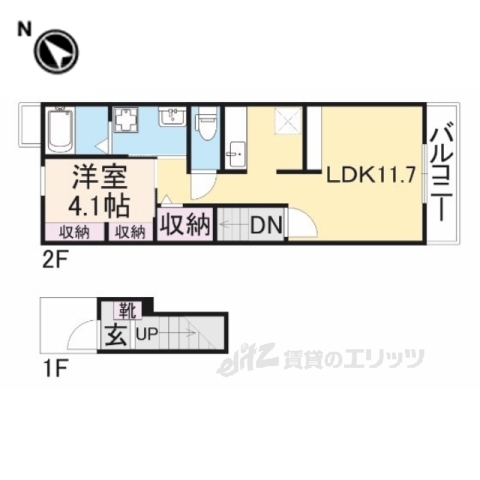 愛知郡愛荘町川久保のアパートの間取り