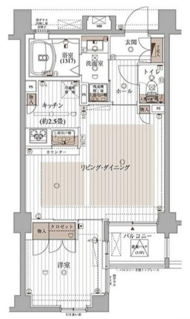 府中市西府町のマンションの間取り